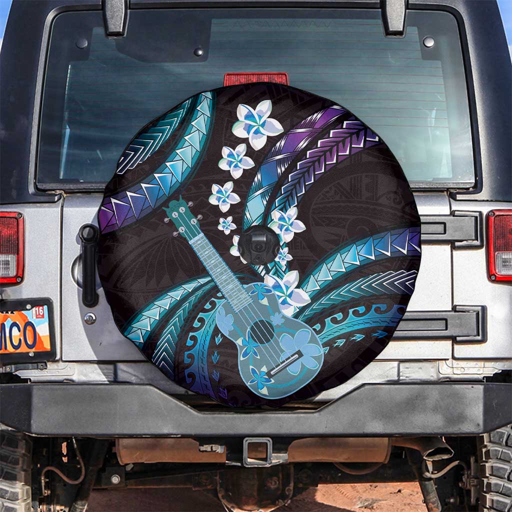 Hawaiian Ukulele Spare Tire Cover Amethyst Gradient Fantastic Plumeria