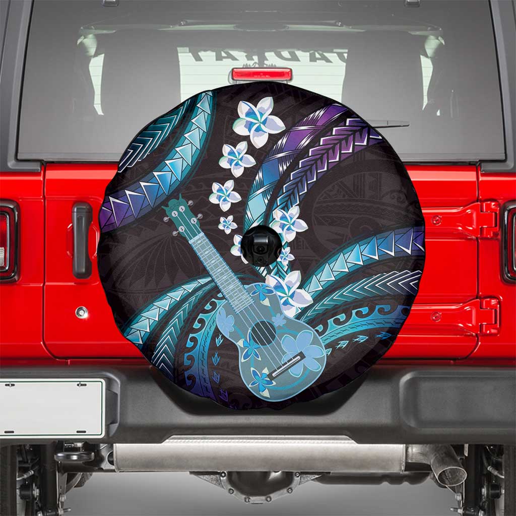 Hawaiian Ukulele Spare Tire Cover Amethyst Gradient Fantastic Plumeria
