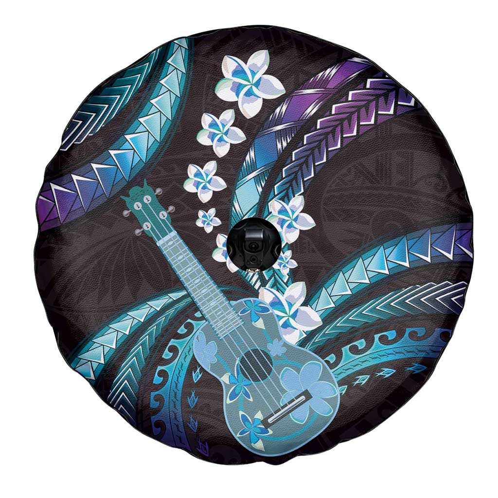 Hawaiian Ukulele Spare Tire Cover Amethyst Gradient Fantastic Plumeria