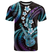 Hawaiian Ukulele T Shirt Amethyst Gradient Fantastic Plumeria
