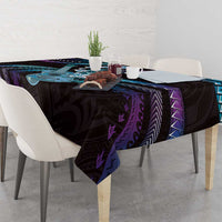 Hawaiian Ukulele Tablecloth Amethyst Gradient Fantastic Plumeria