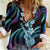 Hawaiian Ukulele Women Casual Shirt Amethyst Gradient Fantastic Plumeria