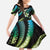 Hawaii Map Kanaka Maoli Family Matching Puletasi and Hawaiian Shirt Fantastic Frangipani Chartreuse Cyan
