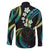 Hawaii Map Kanaka Maoli Family Matching Summer Maxi Dress and Hawaiian Shirt Fantastic Frangipani Chartreuse Cyan