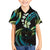 Hawaii Map Kanaka Maoli Family Matching Summer Maxi Dress and Hawaiian Shirt Fantastic Frangipani Chartreuse Cyan
