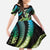Hawaii King Kamehameha Family Matching Puletasi and Hawaiian Shirt Fantastic Plumeria Chartreuse Cyan