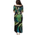 Hawaii King Kamehameha Family Matching Puletasi and Hawaiian Shirt Fantastic Plumeria Chartreuse Cyan