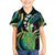 Hawaii King Kamehameha Family Matching Puletasi and Hawaiian Shirt Fantastic Plumeria Chartreuse Cyan