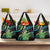 Hawaii King Kamehameha Grocery Bag Fantastic Plumeria Chartreuse Cyan