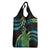 Hawaii King Kamehameha Grocery Bag Fantastic Plumeria Chartreuse Cyan