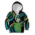 Hawaii King Kamehameha Kid Hoodie Fantastic Plumeria Chartreuse Cyan