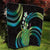 Hawaii King Kamehameha Quilt Fantastic Plumeria Chartreuse Cyan