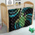 Hawaii King Kamehameha Quilt Fantastic Plumeria Chartreuse Cyan