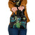 Hawaii King Kamehameha Shoulder Handbag Fantastic Plumeria Chartreuse Cyan