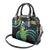 Hawaii King Kamehameha Shoulder Handbag Fantastic Plumeria Chartreuse Cyan