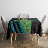 Hawaii King Kamehameha Tablecloth Fantastic Plumeria Chartreuse Cyan