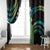Hawaii King Kamehameha Window Curtain Fantastic Plumeria Chartreuse Cyan