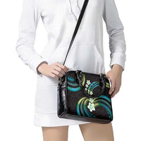 Hawaii Plumeria Shoulder Handbag Chartreuse Cyan Polynesian Pattern LT01 - Polynesian Pride