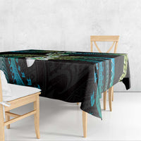 Hawaii Plumeria Tablecloth Chartreuse Cyan Polynesian Pattern