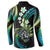 Hawaii Shaka Sign Button Sweatshirt Fantastic Frangipani Chartreuse Cyan