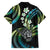 Hawaii Shaka Sign Family Matching Puletasi and Hawaiian Shirt Fantastic Frangipani Chartreuse Cyan