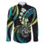 Hawaii Shaka Sign Family Matching Puletasi and Hawaiian Shirt Fantastic Frangipani Chartreuse Cyan