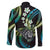 Hawaii Shaka Sign Family Matching Puletasi and Hawaiian Shirt Fantastic Frangipani Chartreuse Cyan
