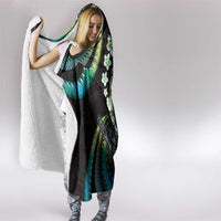 Hawaii Shaka Sign Hooded Blanket Fantastic Frangipani Chartreuse Cyan LT01 - Polynesian Pride