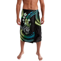 Hawaii Shaka Sign Lavalava Fantastic Frangipani Chartreuse Cyan