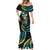 Hawaii Shaka Sign Mermaid Dress Fantastic Frangipani Chartreuse Cyan
