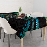 Hawaii Shaka Sign Tablecloth Fantastic Frangipani Chartreuse Cyan