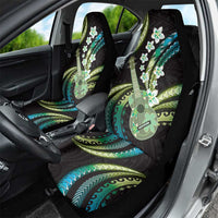 Hawaiian Ukulele Car Seat Cover Chartreuse Cyan Fantastic Plumeria