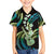 Hawaiian Ukulele Kid Hawaiian Shirt Chartreuse Cyan Fantastic Plumeria