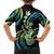 Hawaiian Ukulele Kid Hawaiian Shirt Chartreuse Cyan Fantastic Plumeria