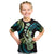Hawaiian Ukulele Kid T Shirt Chartreuse Cyan Fantastic Plumeria