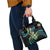 Hawaiian Ukulele Shoulder Handbag Chartreuse Cyan Fantastic Plumeria