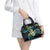 Hawaiian Ukulele Shoulder Handbag Chartreuse Cyan Fantastic Plumeria