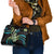 Hawaiian Ukulele Shoulder Handbag Chartreuse Cyan Fantastic Plumeria