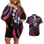 Hawaii Map Kanaka Maoli Couples Matching Off Shoulder Short Dress and Hawaiian Shirt Fantastic Frangipani Sweet Dream