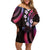 Hawaii Map Kanaka Maoli Family Matching Off Shoulder Short Dress and Hawaiian Shirt Fantastic Frangipani Sweet Dream