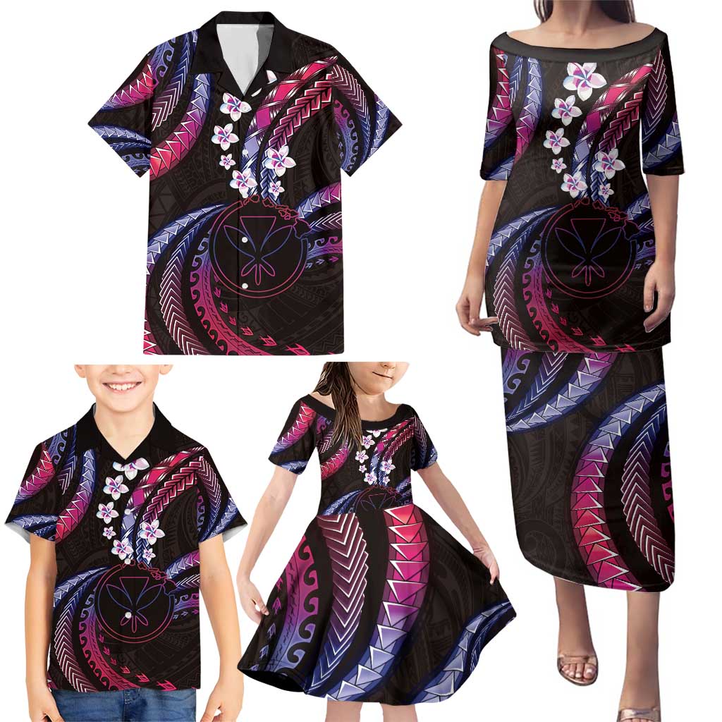 Hawaii Map Kanaka Maoli Family Matching Puletasi and Hawaiian Shirt Fantastic Frangipani Sweet Dream