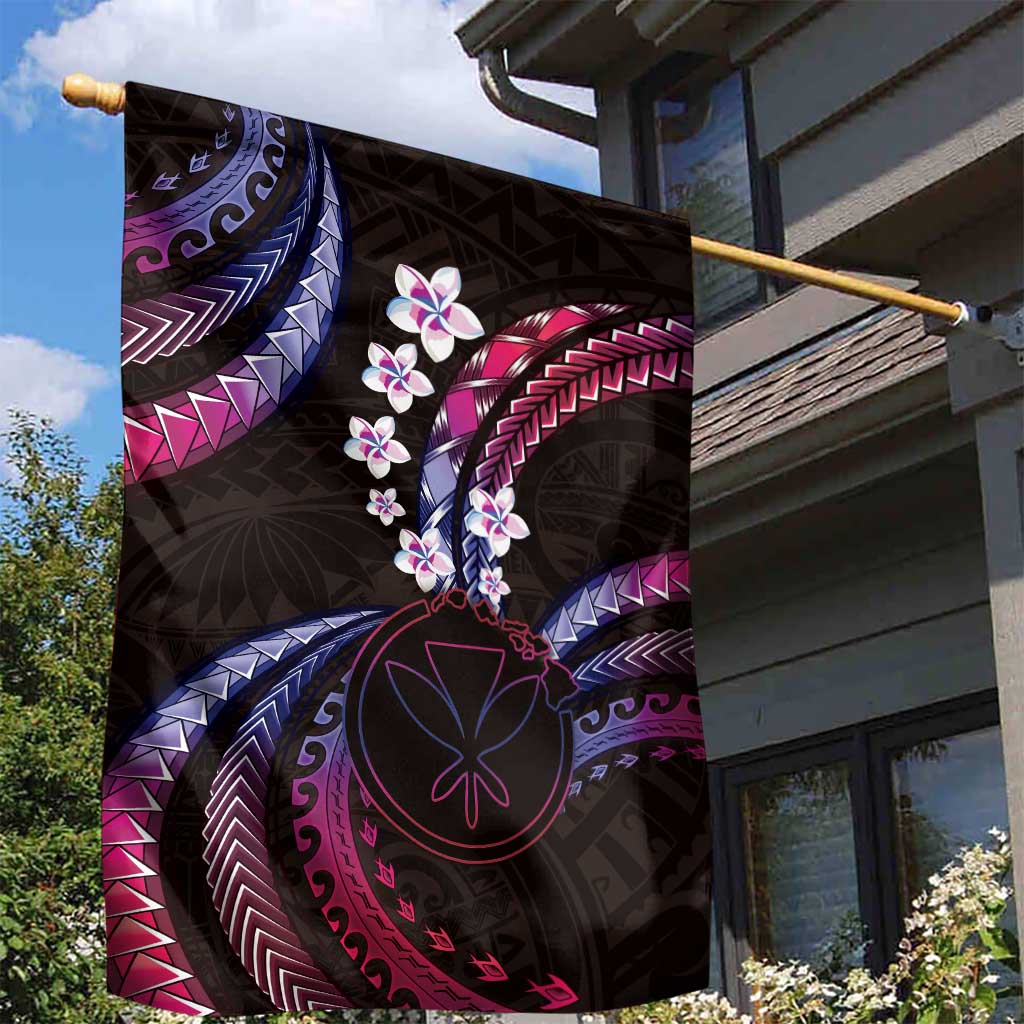 Hawaii Map Kanaka Maoli Garden Flag Fantastic Frangipani Sweet Dream