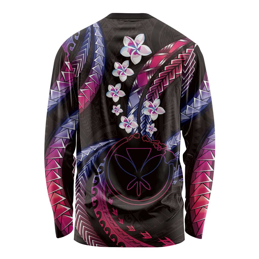 Hawaii Map Kanaka Maoli Long Sleeve Shirt Fantastic Frangipani Sweet Dream