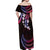 Hawaii Map Kanaka Maoli Off Shoulder Maxi Dress Fantastic Frangipani Sweet Dream
