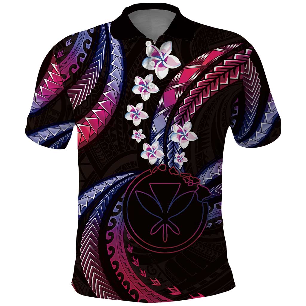 Hawaii Map Kanaka Maoli Polo Shirt Fantastic Frangipani Sweet Dream