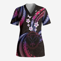 Hawaii Map Kanaka Maoli Scrub Top Fantastic Frangipani Sweet Dream - Polynesian Pride