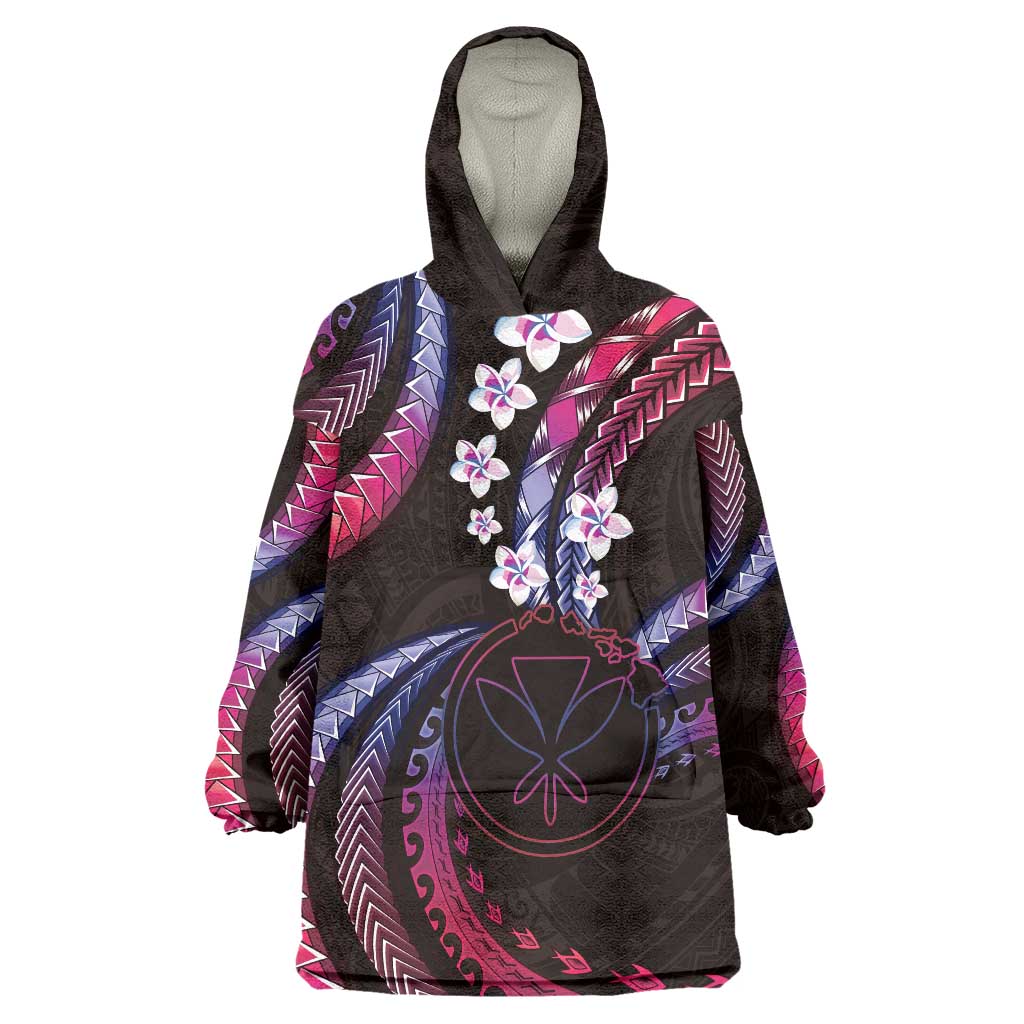 Hawaii Map Kanaka Maoli Wearable Blanket Hoodie Fantastic Frangipani Sweet Dream