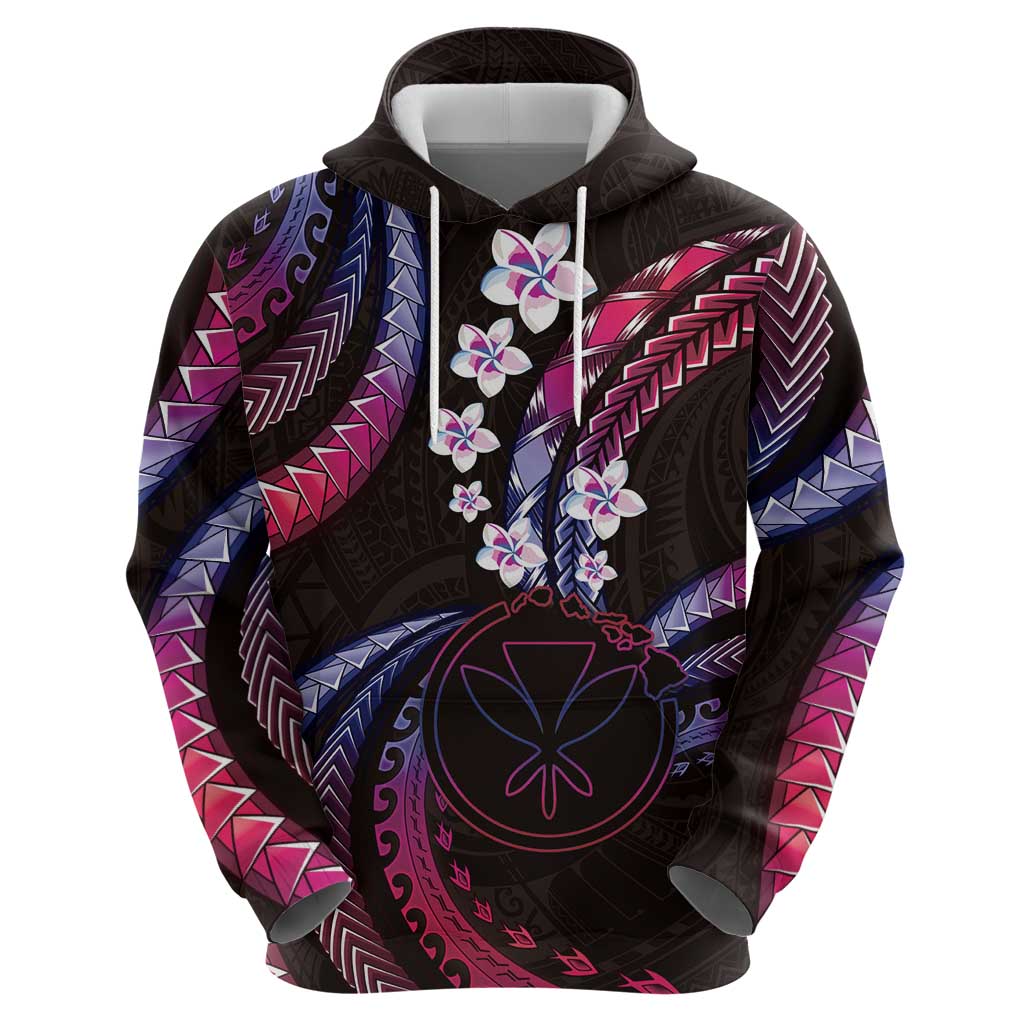 Hawaii Map Kanaka Maoli Zip Hoodie Fantastic Frangipani Sweet Dream