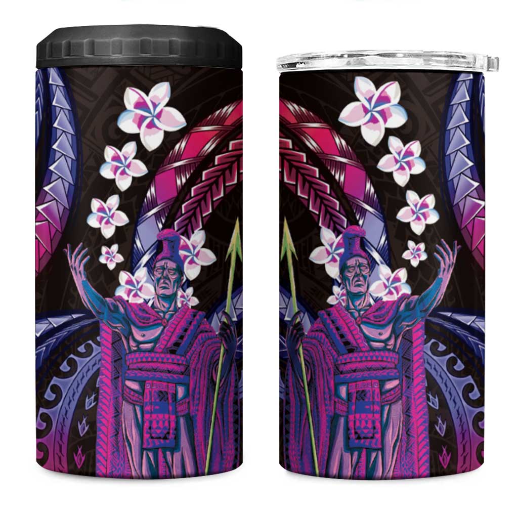 Hawaii King Kamehameha 4 in 1 Can Cooler Tumbler Fantastic Plumeria Sweet Vibes
