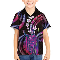 Hawaii King Kamehameha Family Matching Off Shoulder Maxi Dress and Hawaiian Shirt Fantastic Plumeria Sweet Vibes